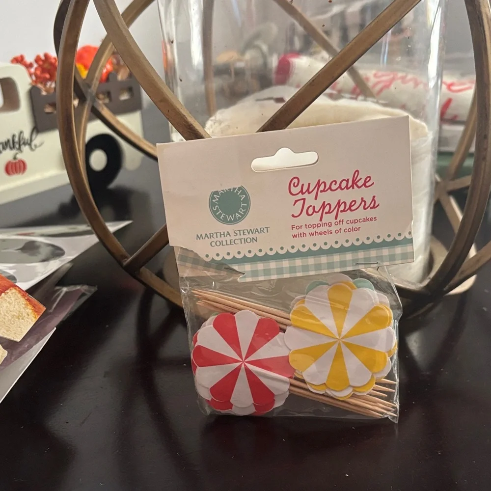 Martha Stewart Red and Yellow Cupcake Toppers